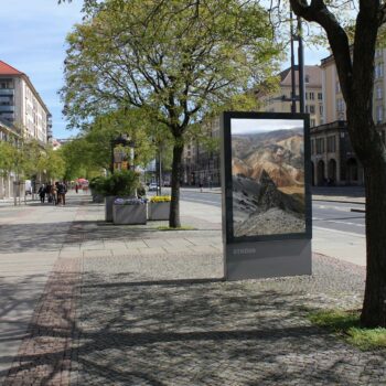 Sehnsuchtsfenster | 2015 | poster project in Dresden | Icelandic Landscape Photography in City-Lights | 175 x 118,5cm
