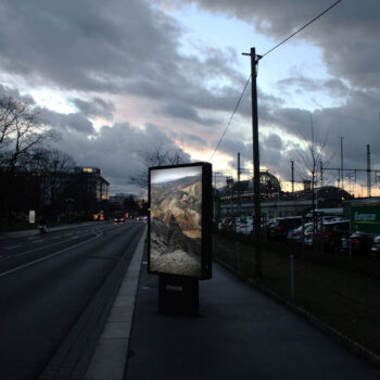 Sehnsuchtsfenster | 2015 | poster project in Dresden | Icelandic Landscape Photography in City-Lights | 175 x 118,5cm