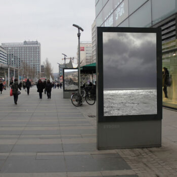 Sehnsuchtsfenster | 2015 | poster project in Dresden | Icelandic Landscape Photography in City-Lights | 175 x 118,5cm