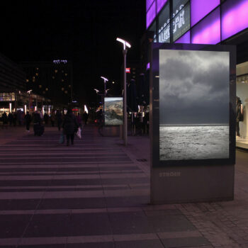 Sehnsuchtsfenster | 2015 | poster project in Dresden | Icelandic Landscape Photography in City-Lights | 175 x 118,5cm
