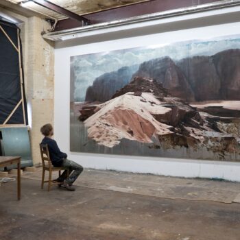 O | 2020 | oil/aluminum | 280 x 540 x 5cm | Studio view
